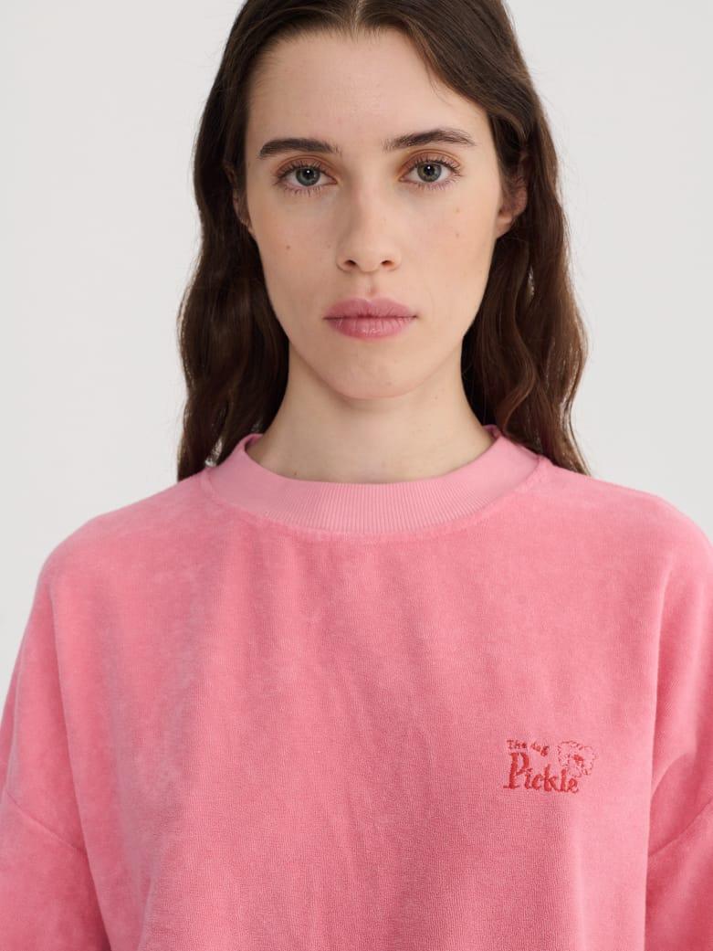 Bobo Chose Terry Embroidery Sweatshirt Pullover Damen rosa
